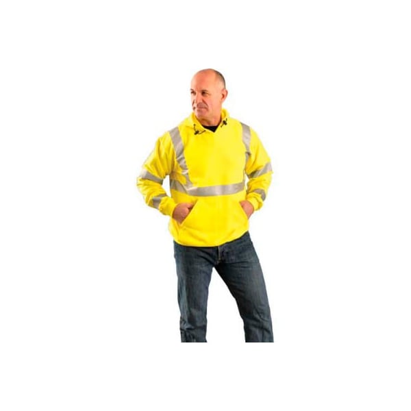 Premium Flame Resistant Pull-Over Hoodie Hi-Vis Yellow, L,